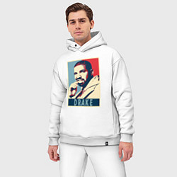 Мужской костюм оверсайз Drake obey, цвет: белый — фото 2