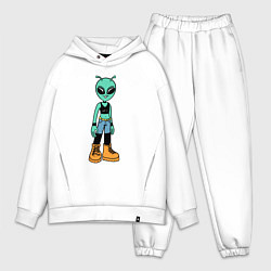 Мужской костюм оверсайз Девочка инопланетянин, цвет: белый