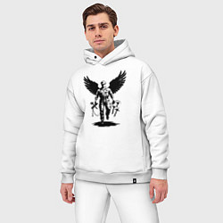 Мужской костюм оверсайз Крылатый мастер с инструментами, цвет: белый — фото 2