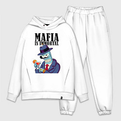 Мужской костюм оверсайз Мафиози Бендер - мафия бессмертна мем, цвет: белый