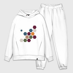 Мужской костюм оверсайз Cоты в цветах осеннего урожая, цвет: белый