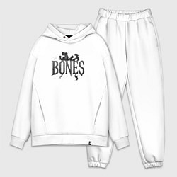 Мужской костюм оверсайз Bones лого из дыма