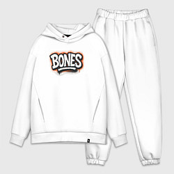 Мужской костюм оверсайз Bones уличный логотип, цвет: белый