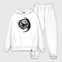 Мужской костюм оверсайз Волейбольный мяч вихревой удар, цвет: белый