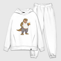 Мужской костюм оверсайз Дедозавр с пивом, цвет: белый