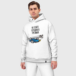 Мужской костюм оверсайз Трезвый крановщик, цвет: белый — фото 2