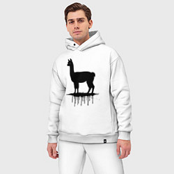 Мужской костюм оверсайз Альпака в стиле, цвет: белый — фото 2