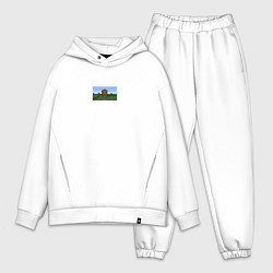 Мужской костюм оверсайз Да ты че мем майнкрафт, цвет: белый