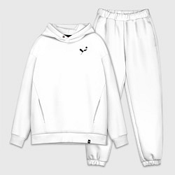 Мужской костюм оверсайз Три буквы: чёрные, цвет: белый