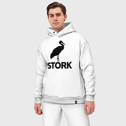 Мужской костюм оверсайз Черный аист, цвет: белый — фото 2