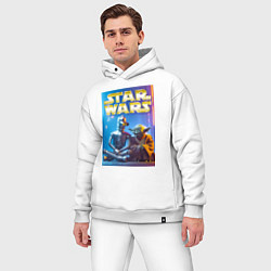 Мужской костюм оверсайз Bender and Yoda - ai art collab, цвет: белый — фото 2