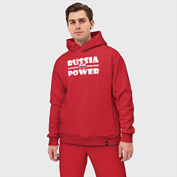 Мужской костюм оверсайз Россия это сила, цвет: красный — фото 2