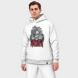 Мужской костюм оверсайз Iron Maiden head with hands, цвет: белый — фото 2