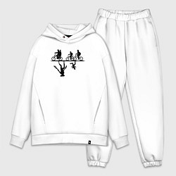 Мужской костюм оверсайз Очень странные дела параллельный мир, цвет: белый