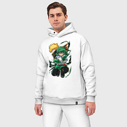 Мужской костюм оверсайз Моя геройская академия Изуку Мидория, цвет: белый — фото 2