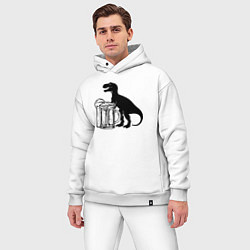 Мужской костюм оверсайз Пивозавр с двумя кружками, цвет: белый — фото 2