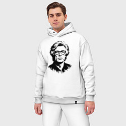 Мужской костюм оверсайз Энди Уорхол черный портрет, цвет: белый — фото 2