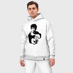 Мужской костюм оверсайз Брюс Ли силуэт, цвет: белый — фото 2