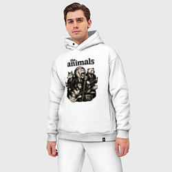 Мужской костюм оверсайз The animals группа из зверей, цвет: белый — фото 2