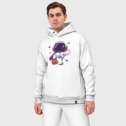 Мужской костюм оверсайз Космонавт с конфетками, цвет: белый — фото 2