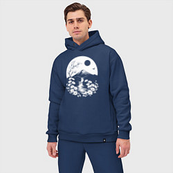 Мужской костюм оверсайз Лунная гармония Фудзи, цвет: тёмно-синий — фото 2