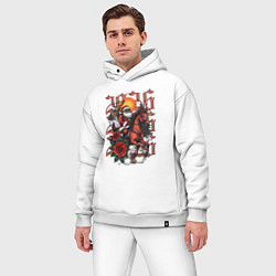 Мужской костюм оверсайз Дед Мороз на красном коне 2026, цвет: белый — фото 2