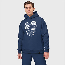 Мужской костюм оверсайз Сердце из роз, цвет: тёмно-синий — фото 2