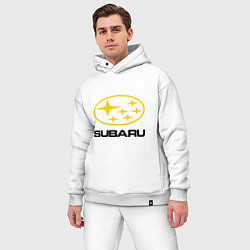 Мужской костюм оверсайз Subaru Logo, цвет: белый — фото 2