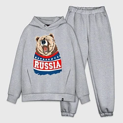 Мужской костюм оверсайз Made in Russia: медведь, цвет: меланж