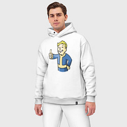 Мужской костюм оверсайз Fallout vault boy, цвет: белый — фото 2