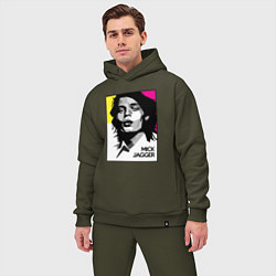 Мужской костюм оверсайз Rolling Stones: Mick Jagger, цвет: хаки — фото 2
