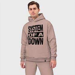 Мужской костюм оверсайз System Of A Down цвета пыльно-розовый — фото 2