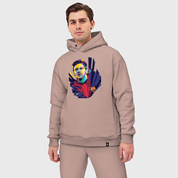 Мужской костюм оверсайз Messi Art, цвет: пыльно-розовый — фото 2