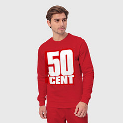 Костюм хлопковый мужской 50 cent, цвет: красный — фото 2