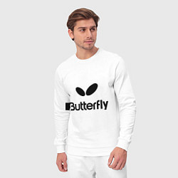 Костюм хлопковый мужской Butterfly Logo, цвет: белый — фото 2