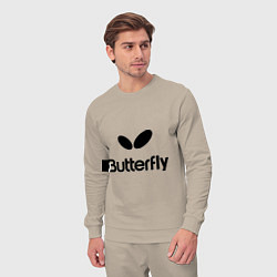 Костюм хлопковый мужской Butterfly Logo, цвет: миндальный — фото 2