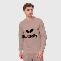 Костюм хлопковый мужской Butterfly Logo, цвет: пыльно-розовый — фото 2