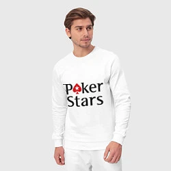 Костюм хлопковый мужской Poker Stars, цвет: белый — фото 2