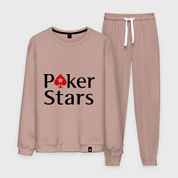 Костюм хлопковый мужской Poker Stars, цвет: пыльно-розовый
