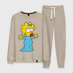 Костюм хлопковый мужской Maggie Simpson, цвет: миндальный