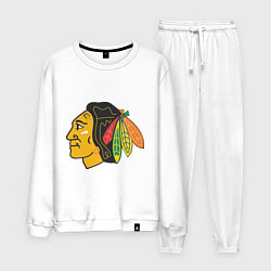 Костюм хлопковый мужской Chicago Blackhawks, цвет: белый