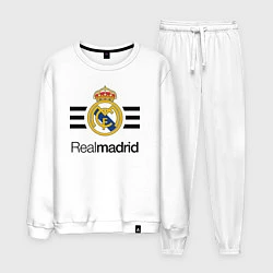 Костюм хлопковый мужской Real Madrid Lines, цвет: белый
