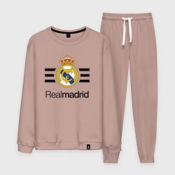 Костюм хлопковый мужской Real Madrid Lines, цвет: пыльно-розовый