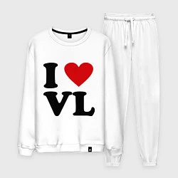 Костюм хлопковый мужской I love VL, цвет: белый