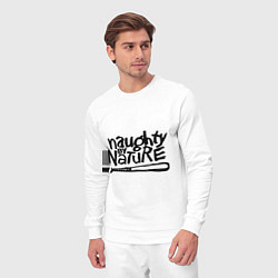 Костюм хлопковый мужской Naughty by nature, цвет: белый — фото 2