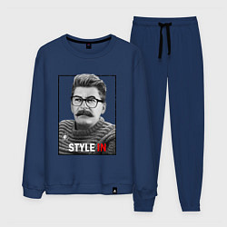 Костюм хлопковый мужской Stalin: Style in, цвет: тёмно-синий