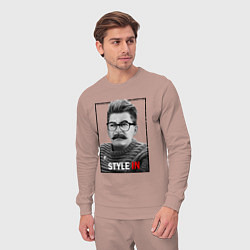 Костюм хлопковый мужской Stalin: Style in, цвет: пыльно-розовый — фото 2