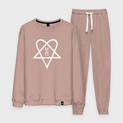 Костюм хлопковый мужской HIM: Heartagram, цвет: пыльно-розовый