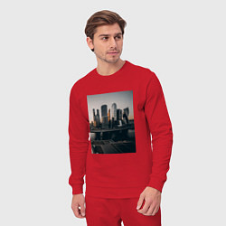 Костюм хлопковый мужской Moscow City, цвет: красный — фото 2