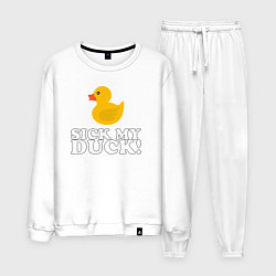 Костюм хлопковый мужской Sick my duck!, цвет: белый